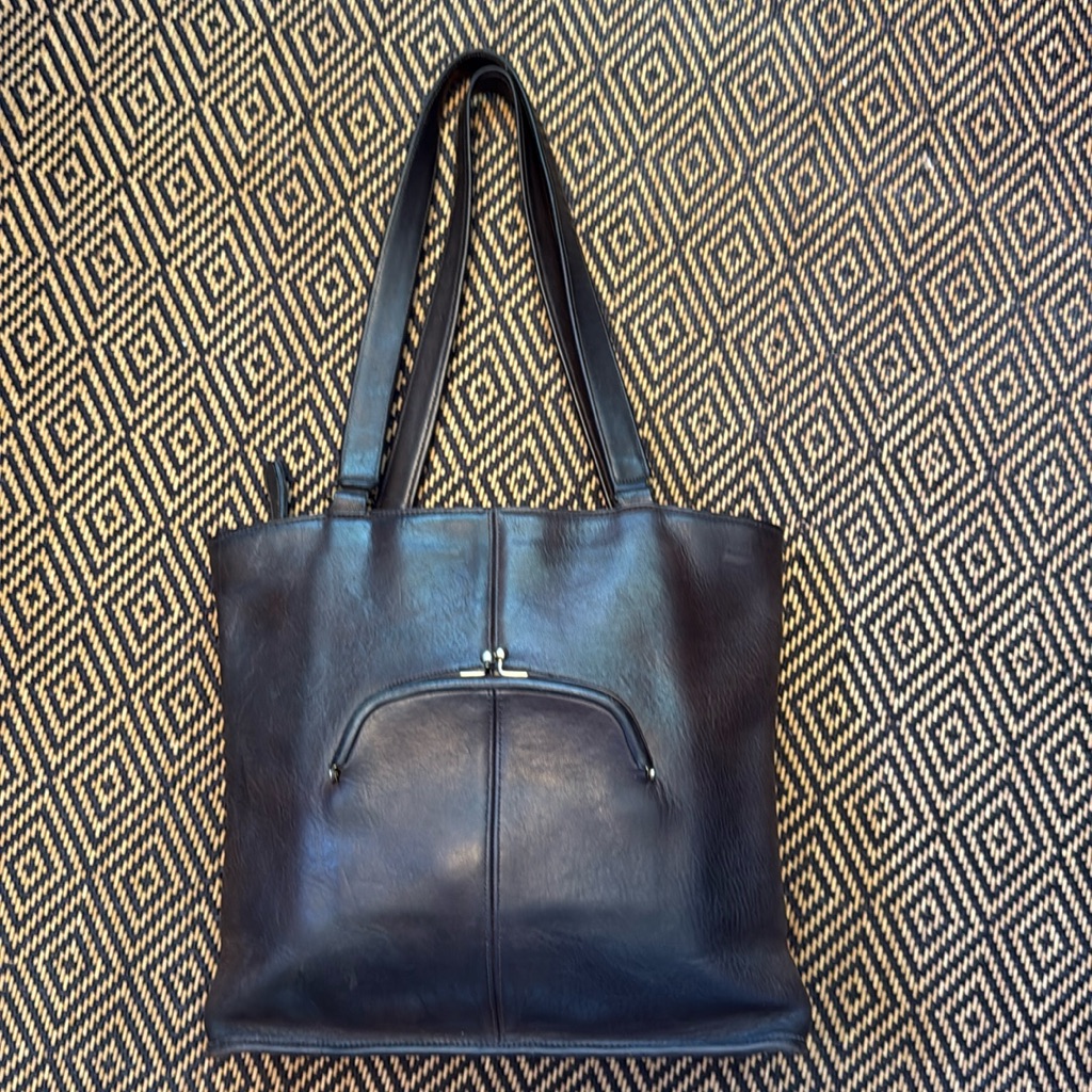 Vintage Coach Kisslock Skinny Tote Glue In Registration 9546 9450 9545 Mocha